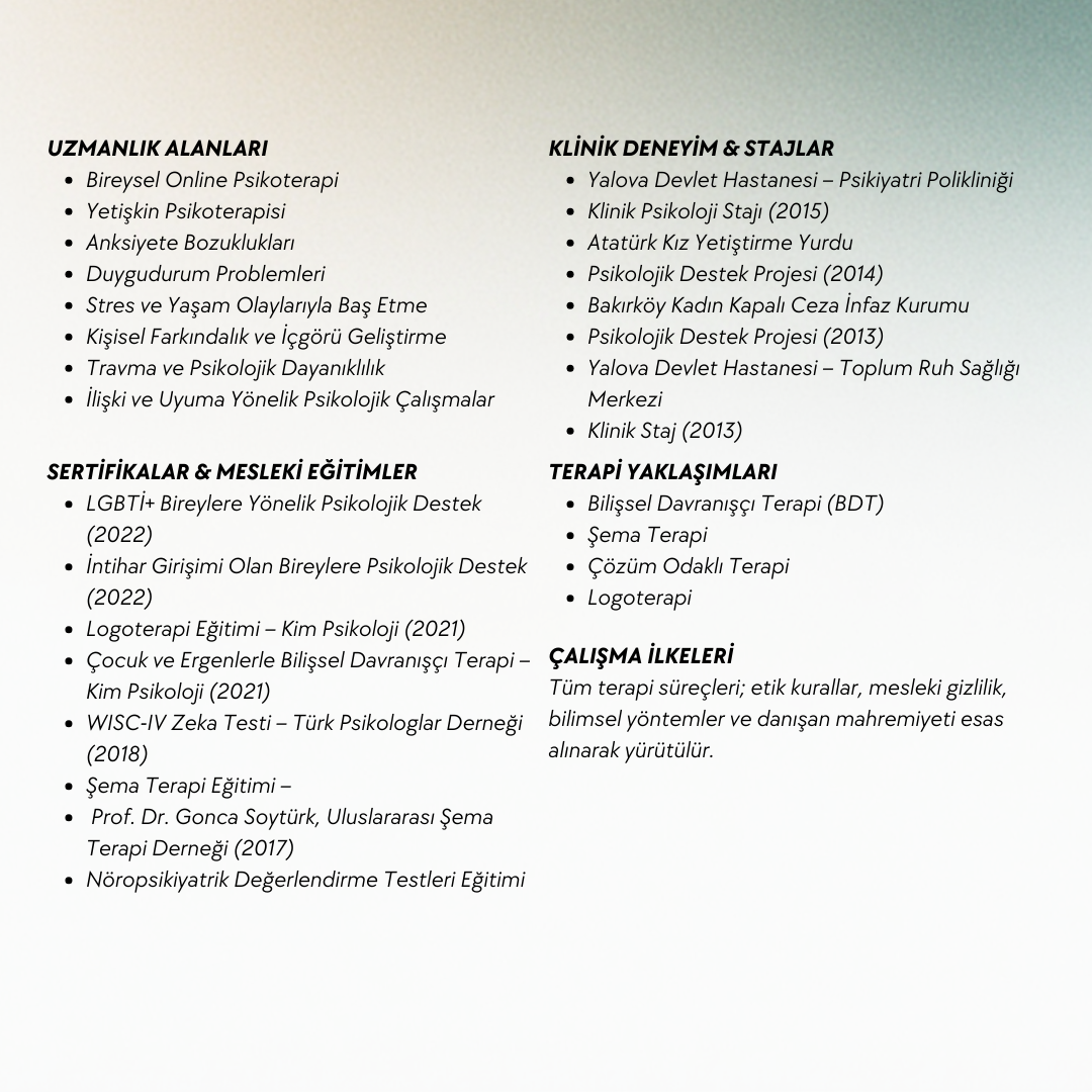 Online Psikoterapi - Tek Seans (50 dakika)